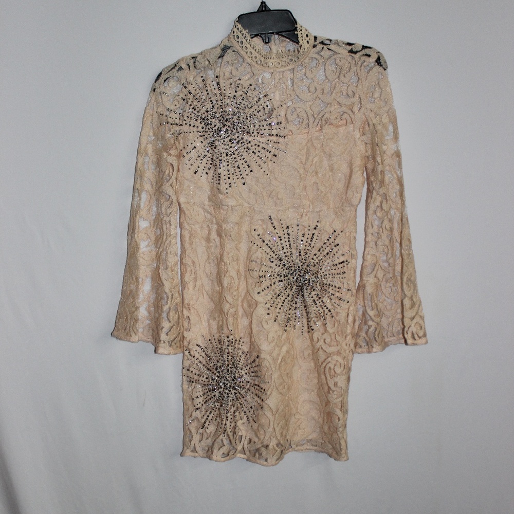 Free People Ivory Women's Size 2 Lace Sequin Dress